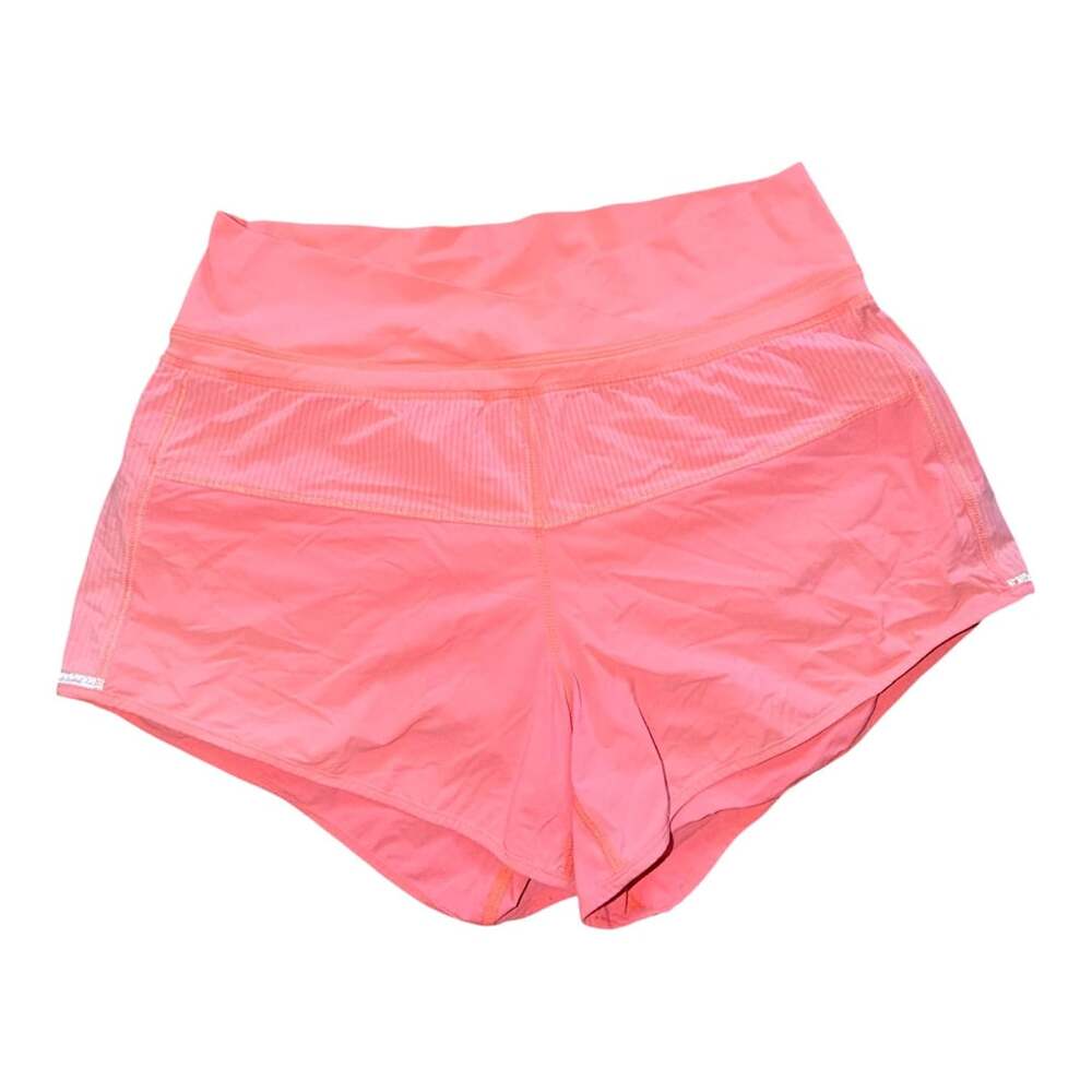 Lululemon Run Pace Shorts Pop Orange Wagon Stripe Size 4